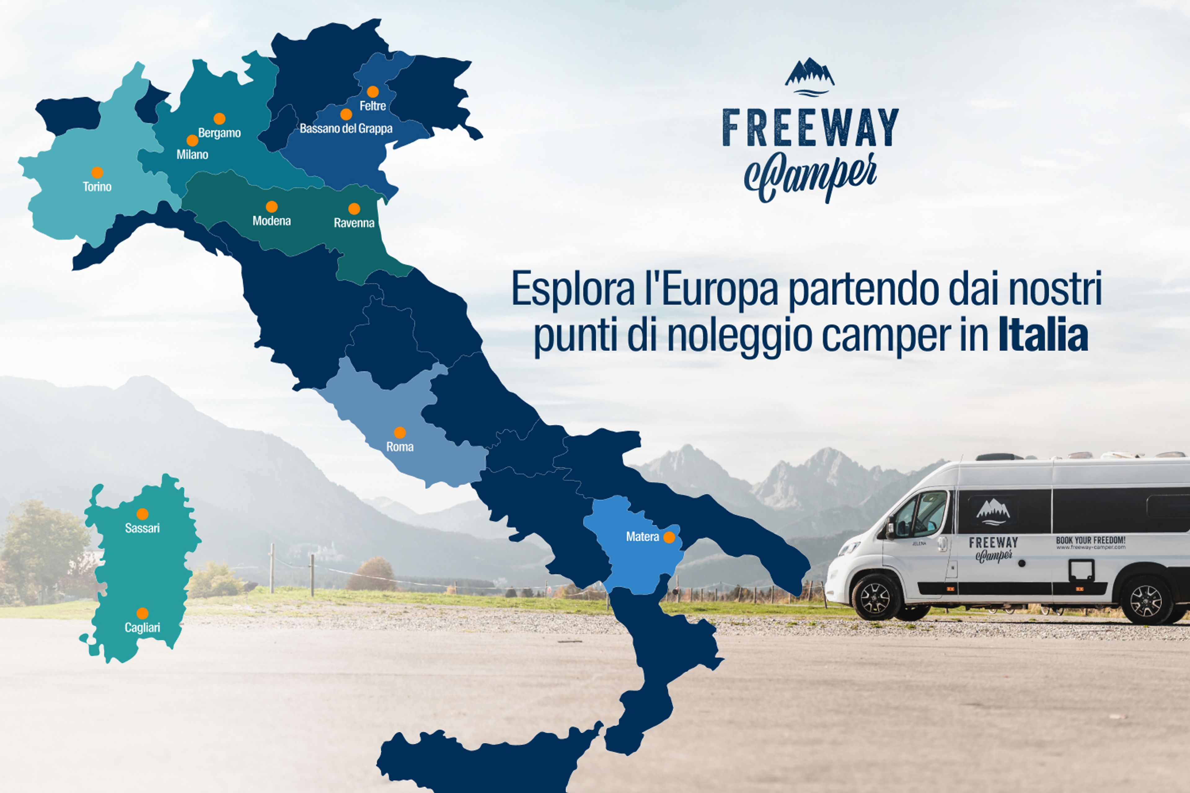Rete di stazioni FreewayCamper in Italia