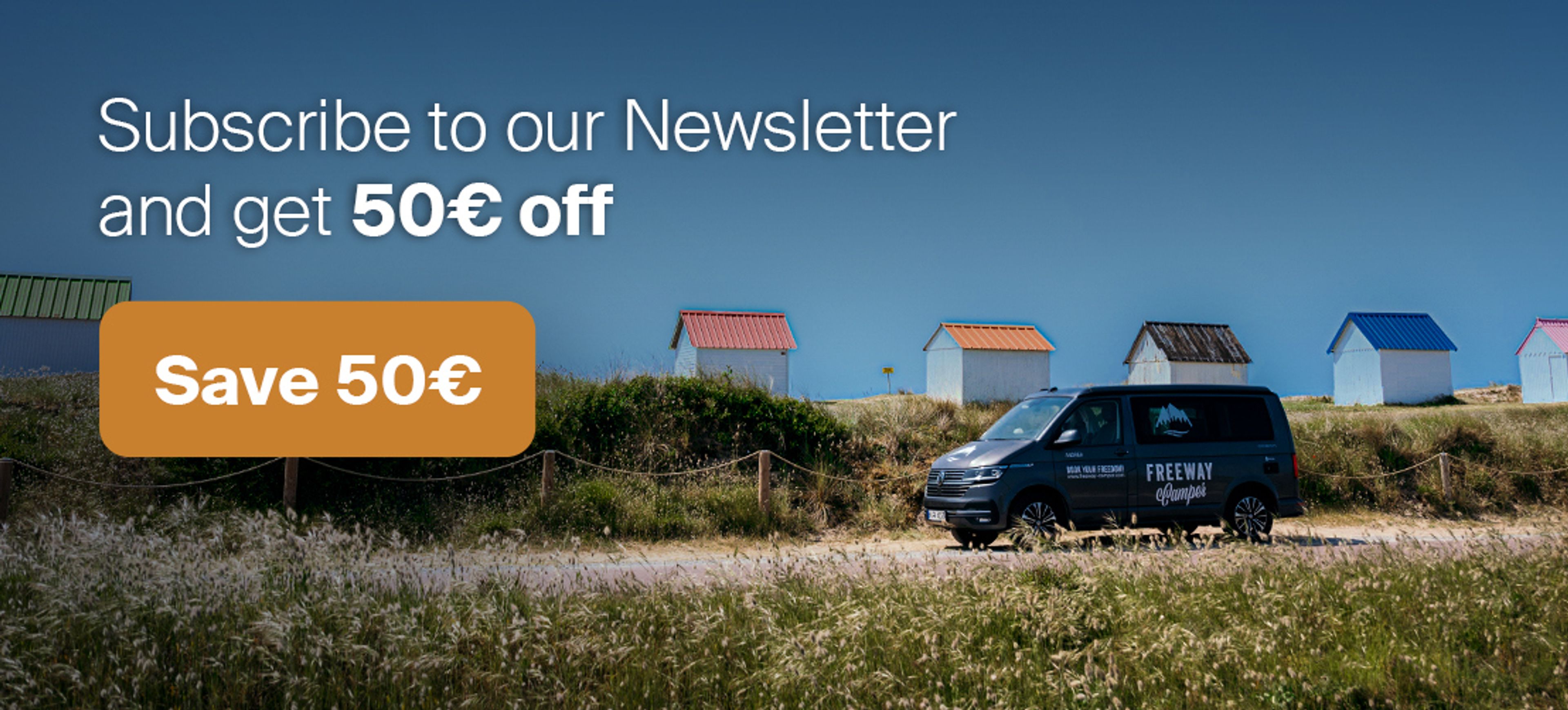 Join our newsletter and save 50€ - VW Bulli California Ocean in Normandy, France