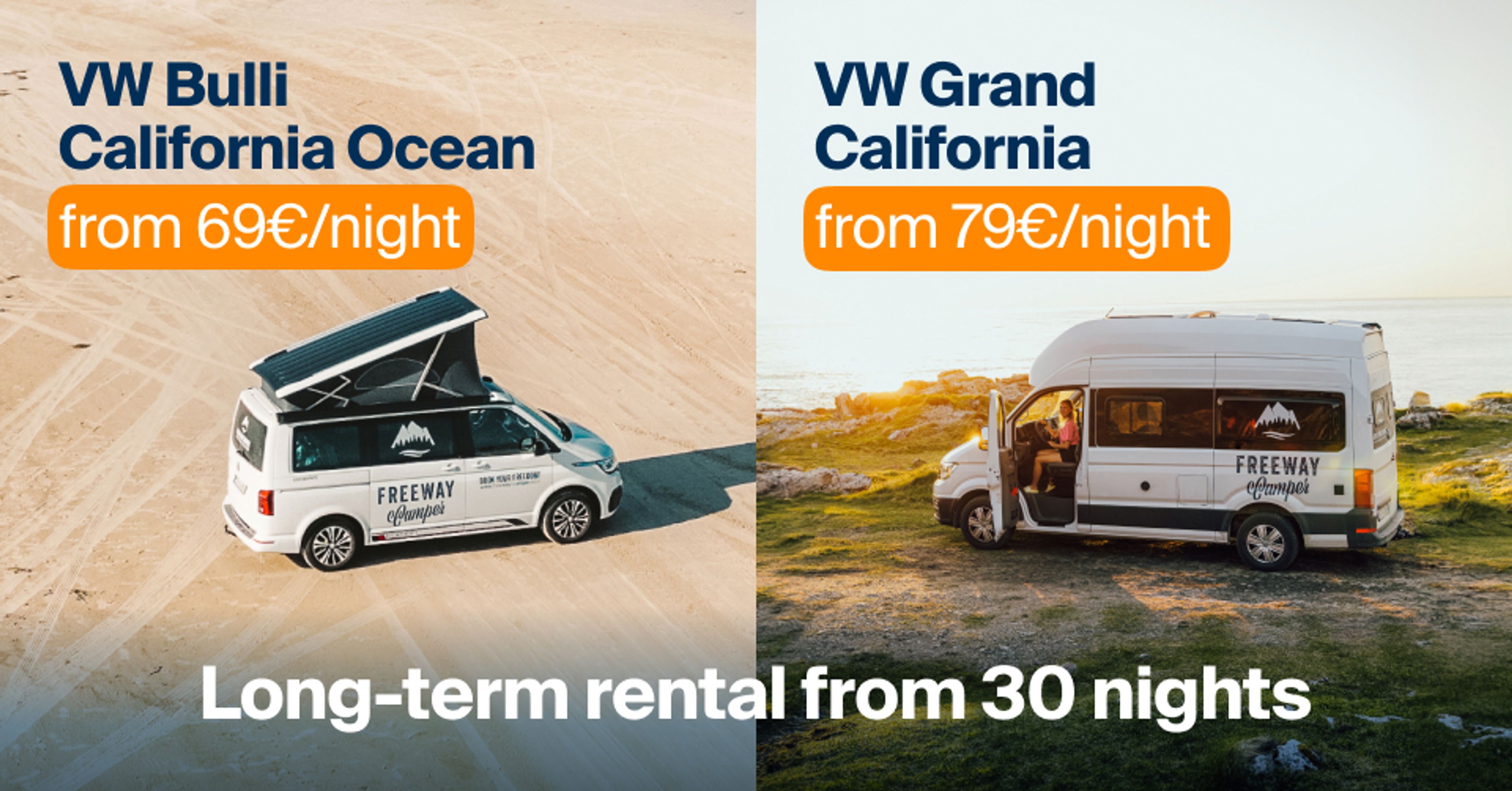 Long term rental: VW Bulli & VW Grand California