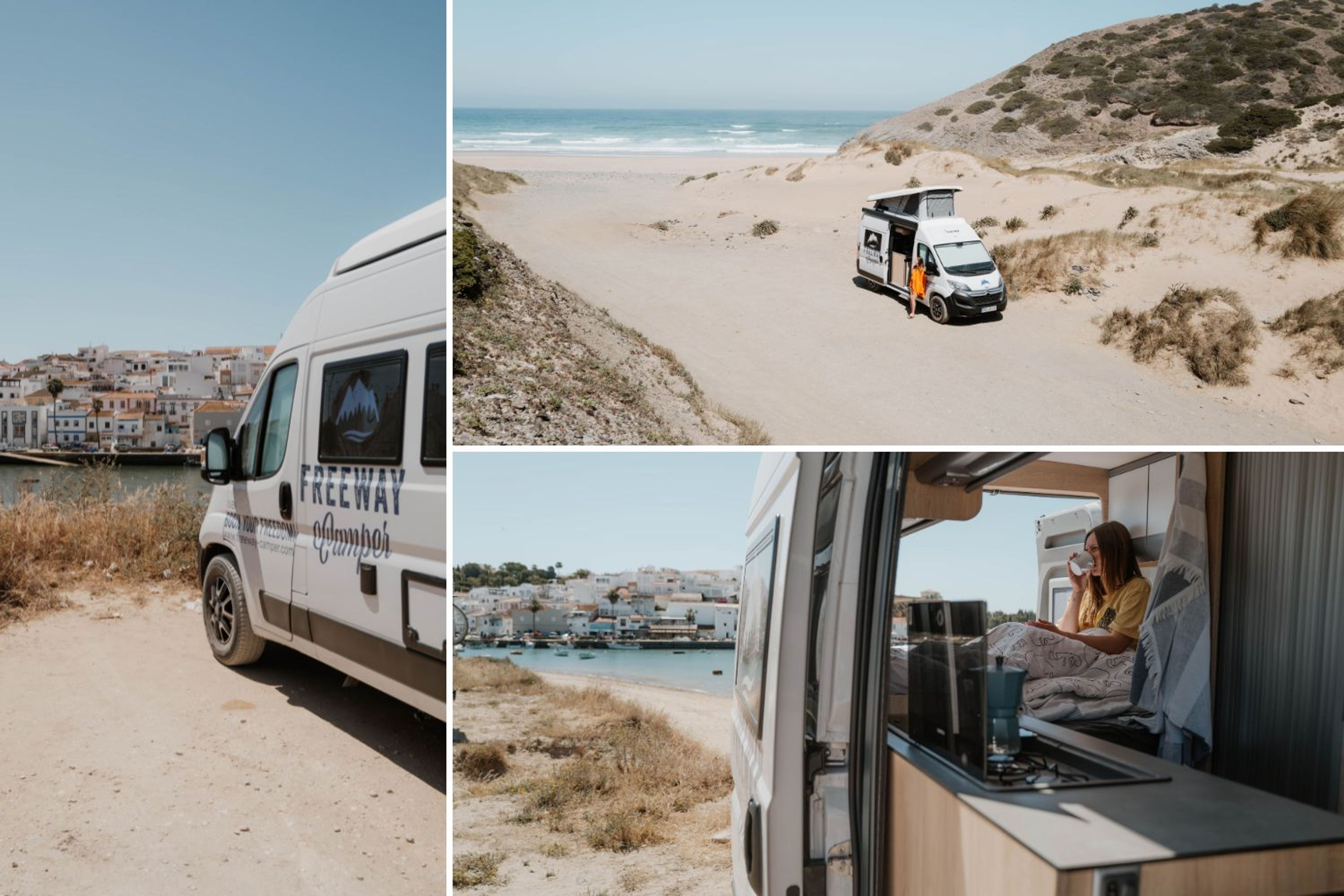 Mit dem Campervan 540 am Strand in Spanien