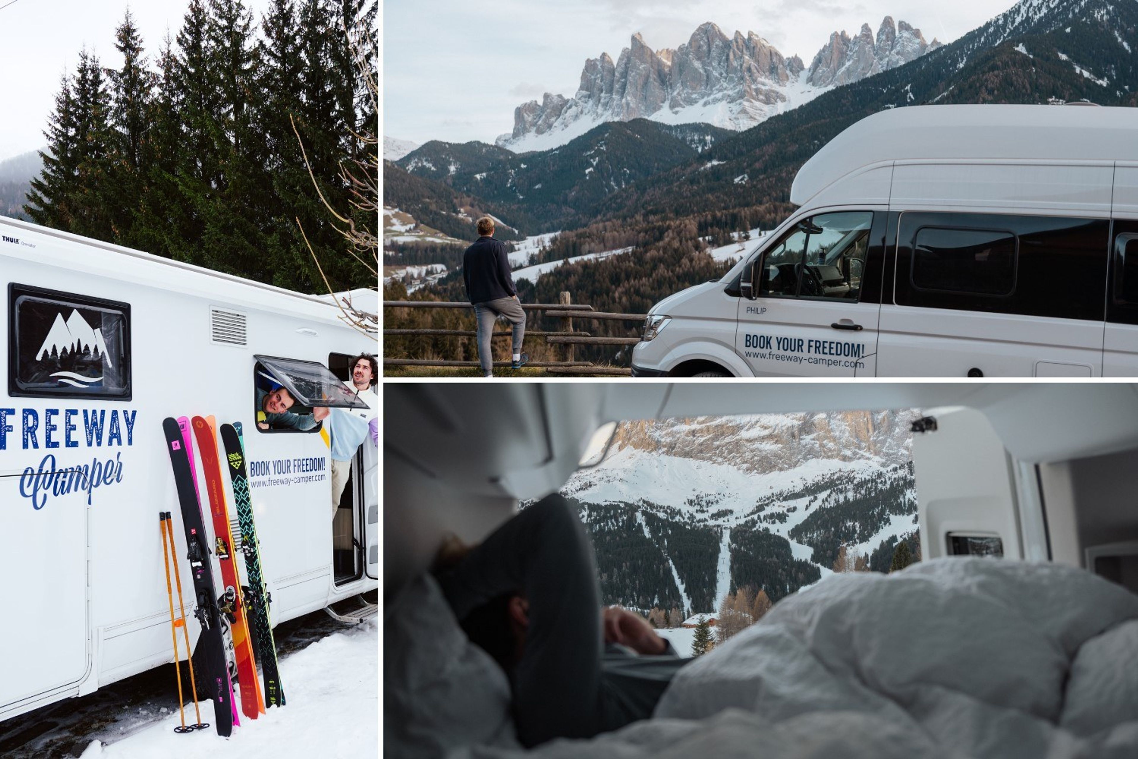 Collage Campeggio invernale in Austria