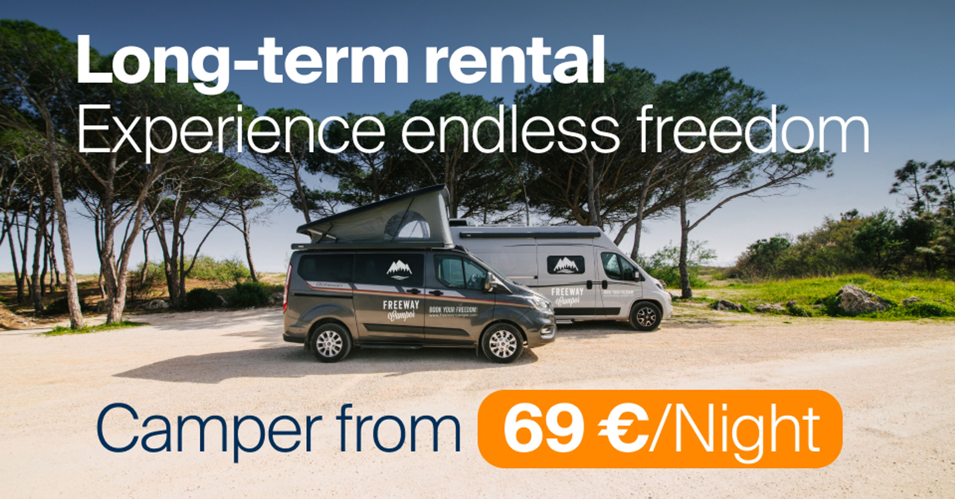 Long-term rental: Make vanlife possible from 69€/night