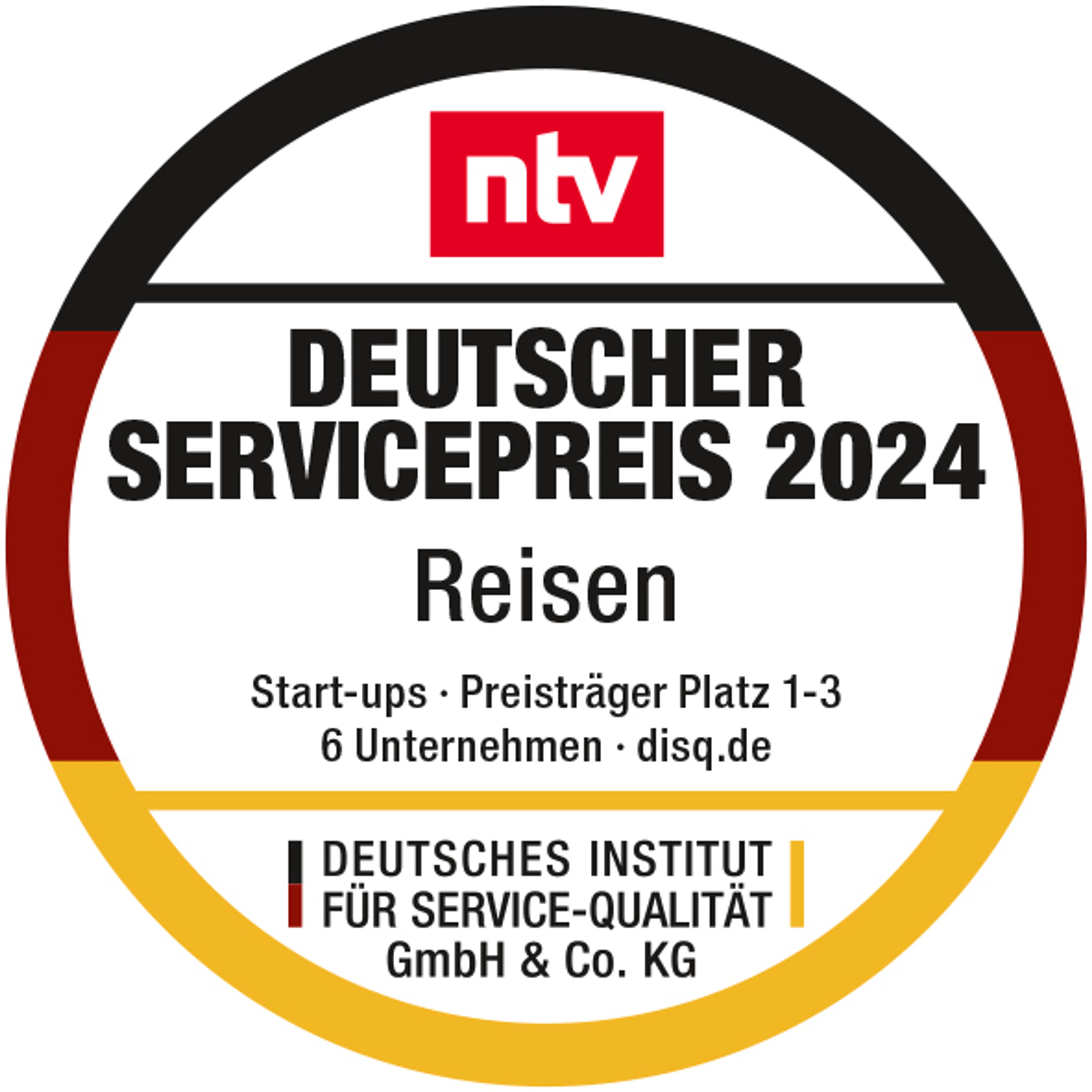 Qualitätssiegel Deutscher Servicepreis 2024: Reisen - Start-ups